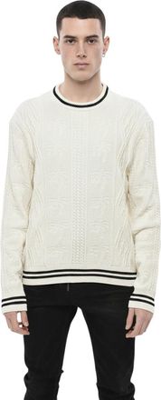 Palm Angels White Crew Neck Sweater