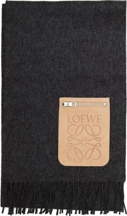 Loewe Sjaal met ritszak en franje - Grijs