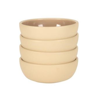 Gibson Home Port Gaia 4-Piece Reactive Glaze Stoneware Cereal Bowl Set in Beige at Nordstrom