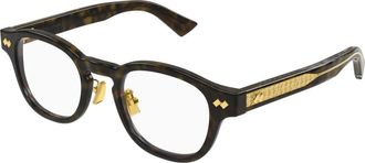 Bottega Veneta Intrecciato Panthos Bril - unisex - Brillen - Bruin - 49 MM - Accessoires