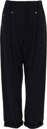 Brunello Cucinelli Black Carrot Pleated Pant