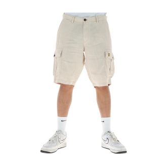 Lyle & Scott Casual Shorts, male, Beige, Size: W34 Linen Short