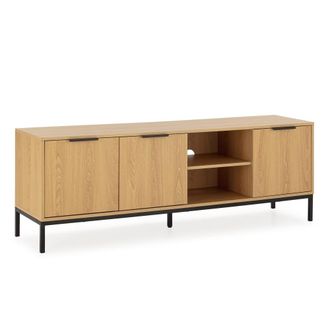 HOMN Mueble tv 3 puertas color roble