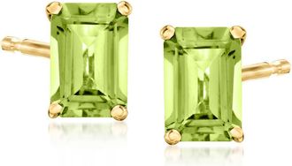 RS Pure by Ross-Simons Peridot Stud Earrings in 14kt Yellow Gold