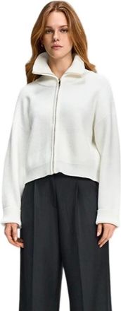 Riani Chaqueta de punto acanalado con cremallera - Knitwear - Mujer - Blanco - S