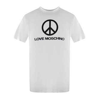 Love Moschino Heren Vredessymbool T-Shirt (Wit)