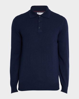 Brunello Cucinelli Men & apos;s Premium Cashmere Polo Sweater