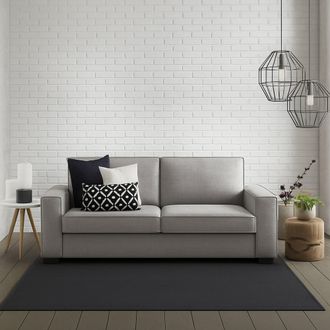 Dmora Talamo Italia - Sof&aacute; Fijo Sole, Gran Sof&aacute; De 2 Plazas, 100% Made In Italy, Sof&aacute; De Sal&oacute;n En Tela, Con Reposabrazos Delgados, Cm 180x95h90, Gris, Con E