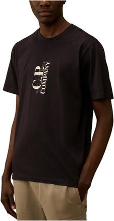 C.P. Company C.p. Company, Tops, Heren, Blauw, M, Katoen, 30/1 Jersey Korte Mouw Bedruikt T-shirt