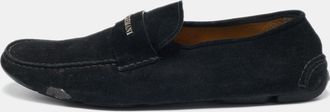 Giorgio Armani Navy Blue Suede Slip On Loafers