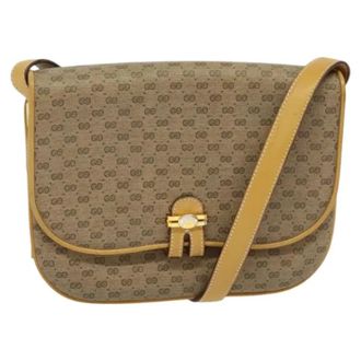Gucci Pre-owned Leather gucci-bags - Dames - Vintage Schoudertas - Beige - ONE Size - Leer - Vintage