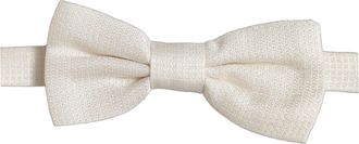 Dolce & Gabbana Silk Textured Bow Tie - Beige
