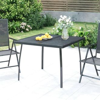 Berkfield Home Garden Table Anthracite 100x100x72 cm Steel Mesh in Black | Size: 100 x 100 x 72 cm