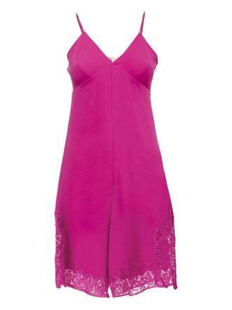 Maje Playsuit met afwerking van kant - Roze