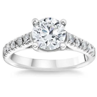 Pompeii3 1 3/4 Ct Diamond Engagement Ring Lab Grown 14k White Gold