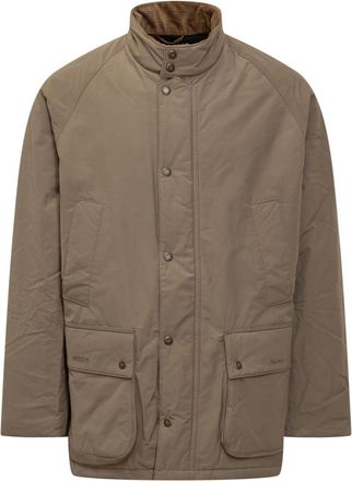 Barbour Beige Solid Band Collar Jacket