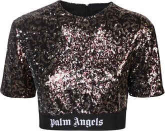 Palm Angels Bruine T-shirt & Polo Aw 23 - Dames - Blouses - Bruin - XS - Polyester - Overhemden