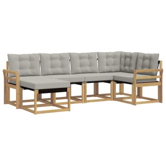 vidaXL Conjunto De Sof&aacute;s De Exterior 6 Pcs Blanco Y Gris Claro Vidaxl