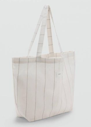 Mango Borsa tote righe beige - Donna - Taglia unica - MANGO