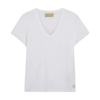 Momoni T-Shirts, female, White, Size: XS V-neck Jersey T-shirt