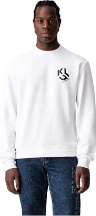 Karl Lagerfeld Sudadera con parche de monograma - Sweatshirts & Hoodies - Hombre - Blanco - L