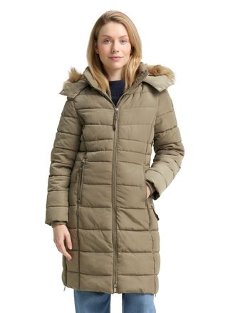 Tom Tailor Steppmantel TOM TAILOR, Damen, Gr. XXL, smoke olive, Steppware, Obermaterial: 100% Polyester. Futter: 100% Polyester, Strukturmuster, unifarben, regul