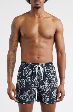 Chubbies Briefly in Paradise 5.5-Inch Swim Trunks in Black Pattern Base Plaids at Nordstrom, Size Xx-Large