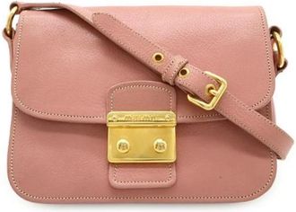 Miu Miu Pre-owned Leather Shoulder Bag Pink - Dames - Vintage Schoudertas - Roze - ONE Size - Leer - Vintage
