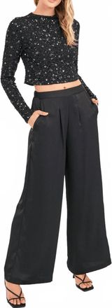 Sadie & Sage Romy Pleated Pants In Black