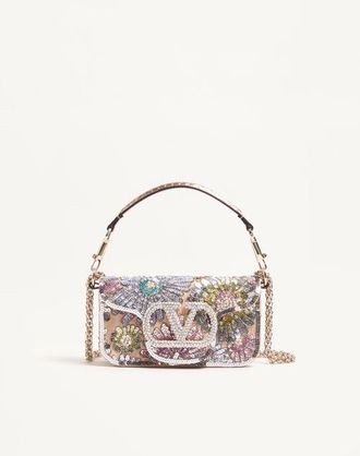 Valentino Garavani Valentino Garavani Loc&ograve; Small Embroidered Shoulder Bag With Jewel Logo Wo