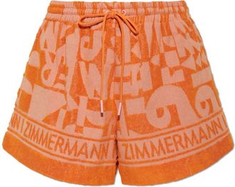 Zimmermann Solstice Terry Cotton Shorts - Dames - Bermuda - Oranje - M - Katoen - Korte Broeken