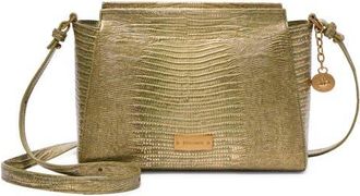 Brahmin Hillary Croc Embossed Leather Crossbody Bag in Olive at Nordstrom