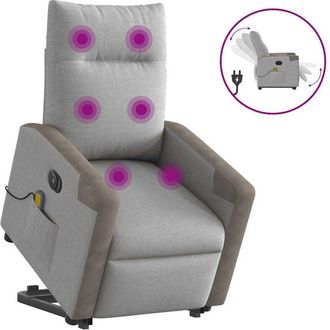 vidaXL Vidaxl - Sill&oacute;n De Masaje El&eacute;ctrico Reclinable Elevable Tela Gris Nube