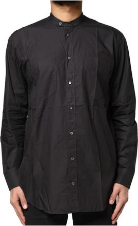Dolce & Gabbana Zwart Katoenen Overhemd met Knoopsluiting - Heren - Casual Overhemden - Zwart - XS - Katoen - Overhemden