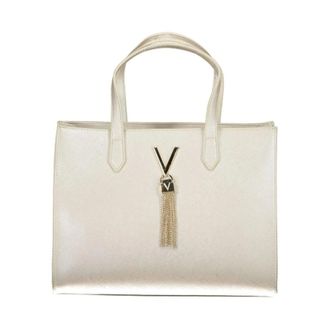 Valentino Handbags, female, Gray, Size: ONE SIZE Tote Bag with Tassel Accent