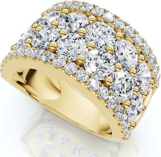 Pompeii3 3 1/2Ct Diamond Wedding 11mm Wide Anniversary Ring 14k Gold Lab Grown