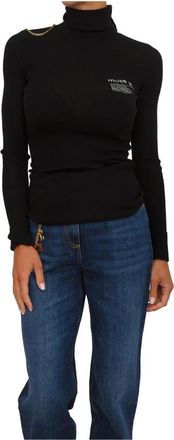 Elisabetta Franchi Maglia - Dames - Coltruien - Zwart - L - Wol - Truien & Vesten