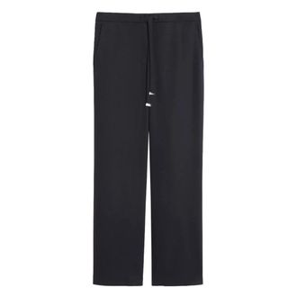 Max Mara Broeken, Dames, Blauw, M, Wol, Wool Gabardine Broek