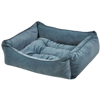 Beliani Cama Para Perro De Terciopelo Azul 70 X 60 Cm Coj&iacute;n Mascota Gato Izmir