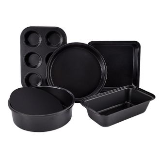 OEM Juego De 5 Moldes Para Hornear Con Bandeja Para Galletas, Moldes Para Pasteles, Molde Para Pan, Molde Para Pizza Y Utensilios De Reposter&iacute;a Antiadhere