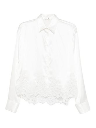 Ermanno Scervino Lace Trim Silk Shirt