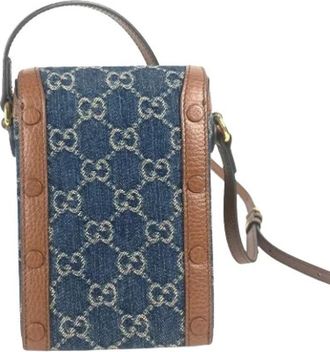 Gucci Pre-owned Horsebit 625615 Pochette - Dames - Vintage Schoudertas - Blauw - ONE Size - Leer - Vintage