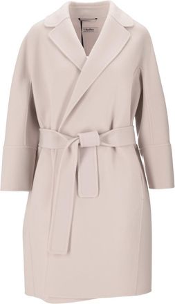 Max Mara Off White Notched lapel Trench Coat