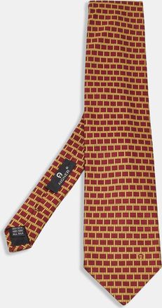 Aigner Red/yellow Jacquard Silk Tie