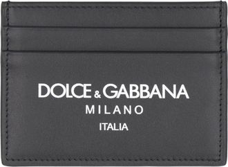 Dolce & Gabbana Mens Leather Card Holder Black Calf Wallets & Cardholders