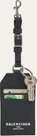 Balenciaga Mens Credit Charm Keychain Card Holder