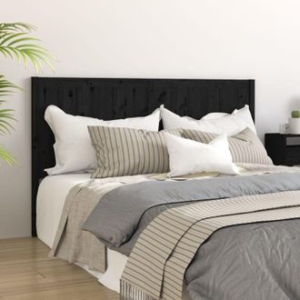 vidaXL Cabecero De Cama Madera Maciza De Pino Negro 125,5x4x100 Cm Vidaxl