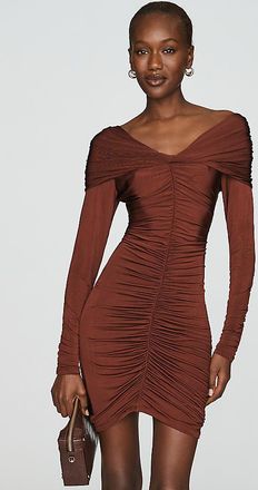 Maeve Ruched Mini Dress