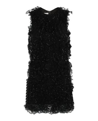 Valentino Sequin-Embellished Ruffled Tulle Mini Dress