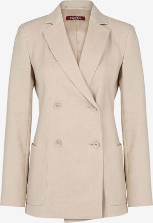 Max Mara Blazer aus meliertem Leinen und Baumwollmix Fleur